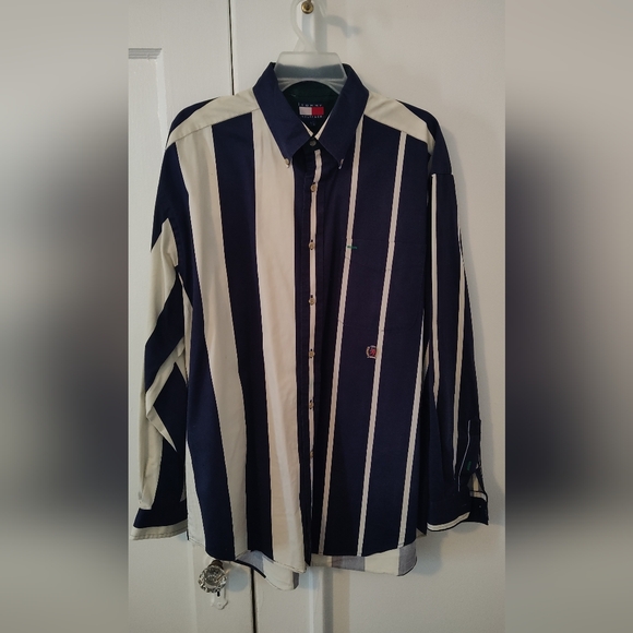 Vintage Tommy Hilfiger Striped Button-Up Shirt - Picture 1 of 7
